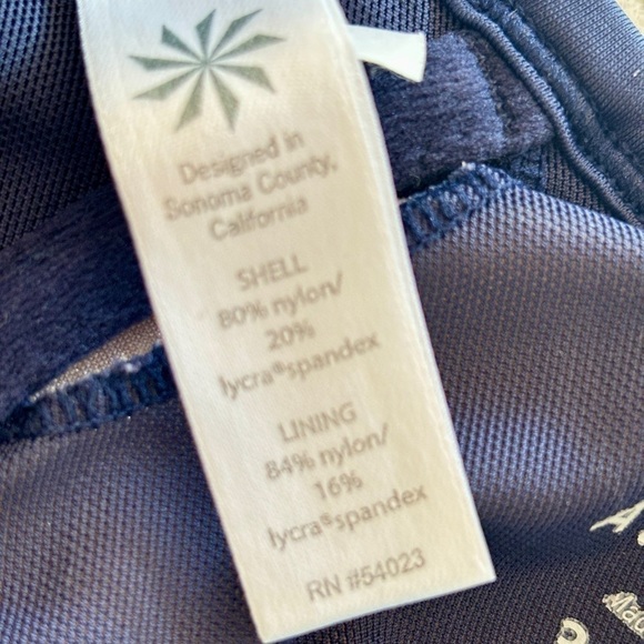 Athlete High Waisted Bikini Knot Scoop Neck Swimsuit Two Pieces Small Navy Blue - Picture 12 of 13